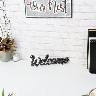 5333 - Ingrid "Welcome" Cast Iron Décor - Natural