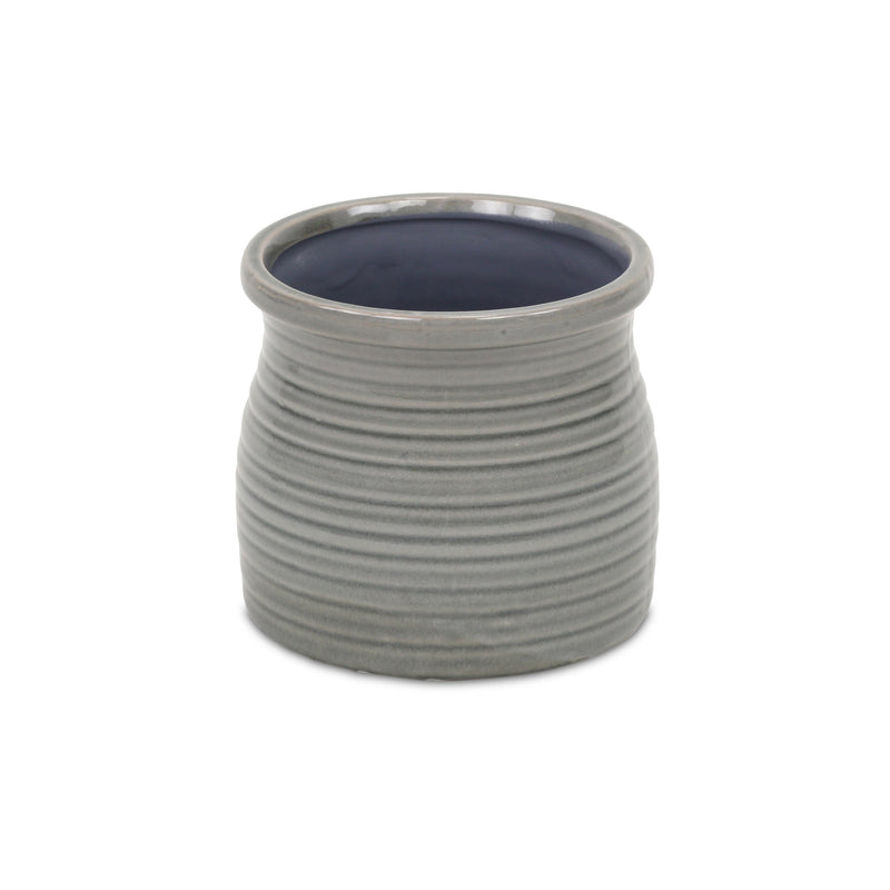 5662GR - Kifon Gray Curved Ceramic Pot