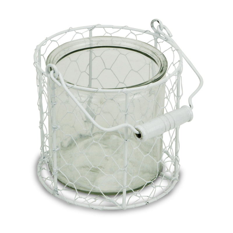 15S001WL - Belen Jar & Wire Basket - Lg