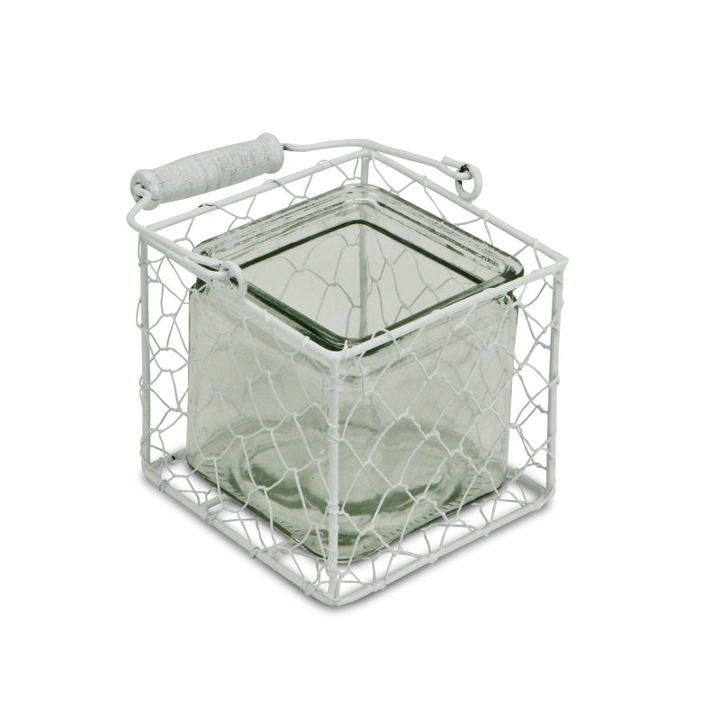 15S002WM - Belen Jar & Wire Basket - Md