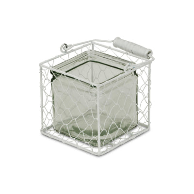 15S002WM - Belen Jar & Wire Basket - Md