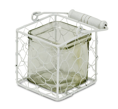 15S002WS - Belen Jar & Wire Basket - Sm