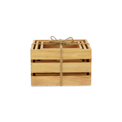 4831D-3 - Rustic Farmstead Wood Crates - Brown