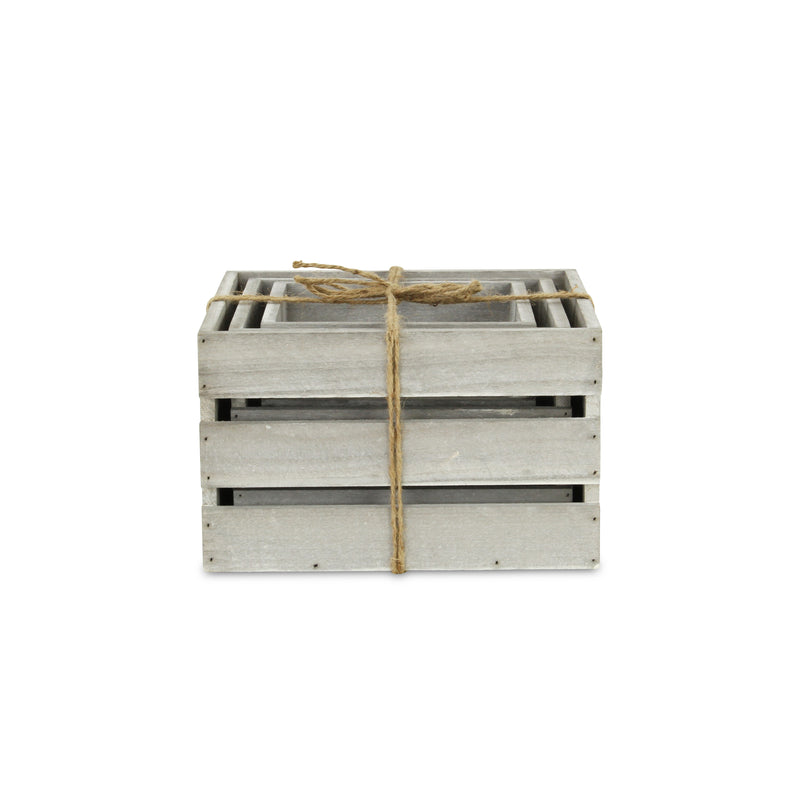 4831-3E - Rustic Farmstead Wood Crates - Gray