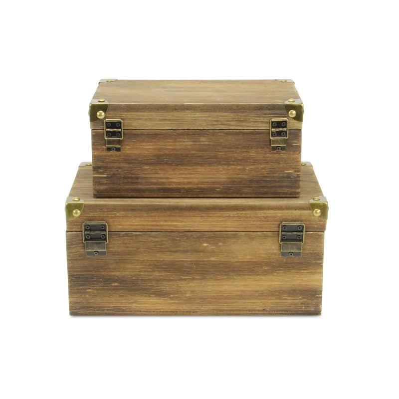 5152-2BR - Octavia Wood Boxes - Borwn