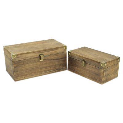 5152-2BR - Octavia Wood Boxes - Borwn