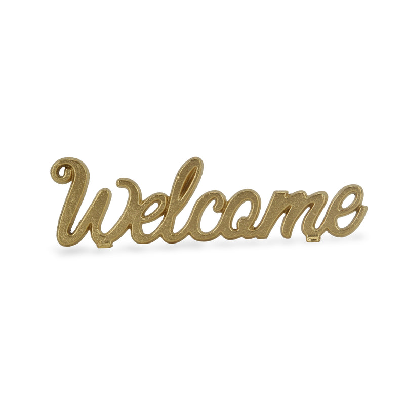 5333GD - Ingrid "Welcome" Cast Iron Décor - Gold
