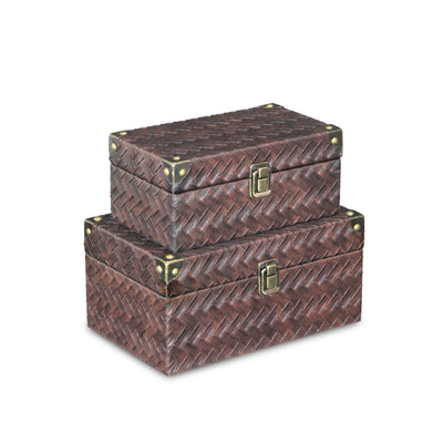 5540-2 - Estina Brown Wood Boxes