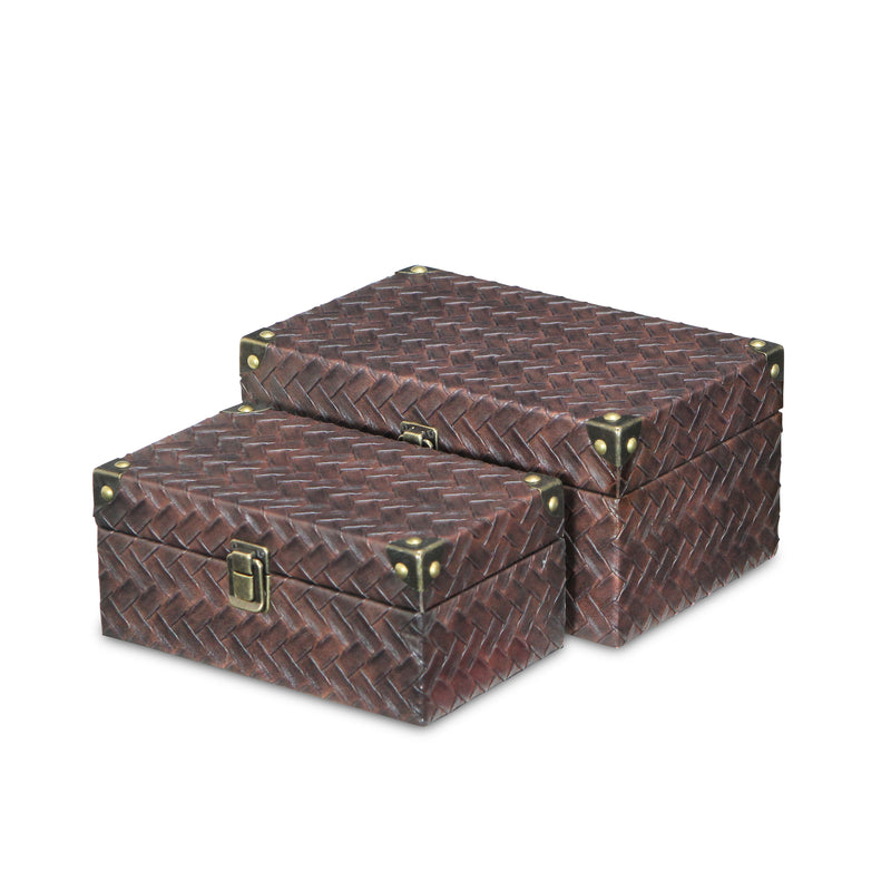 5540-2 - Estina Brown Wood Boxes