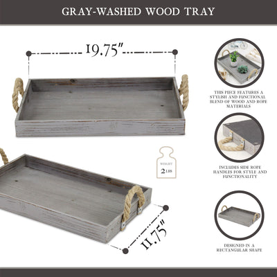 5599GW - Aba Gray Wooden Tray