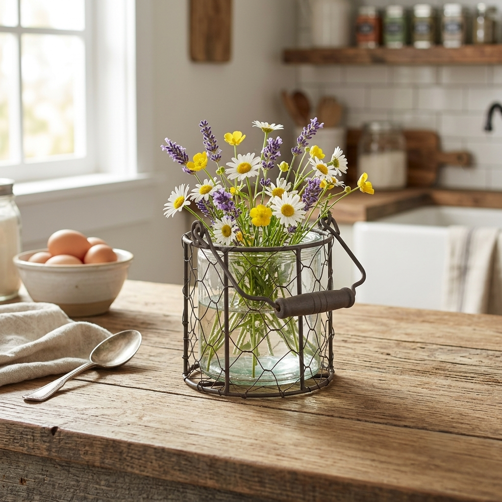 15S001BR - Teska Jar & Wire Basket - Round