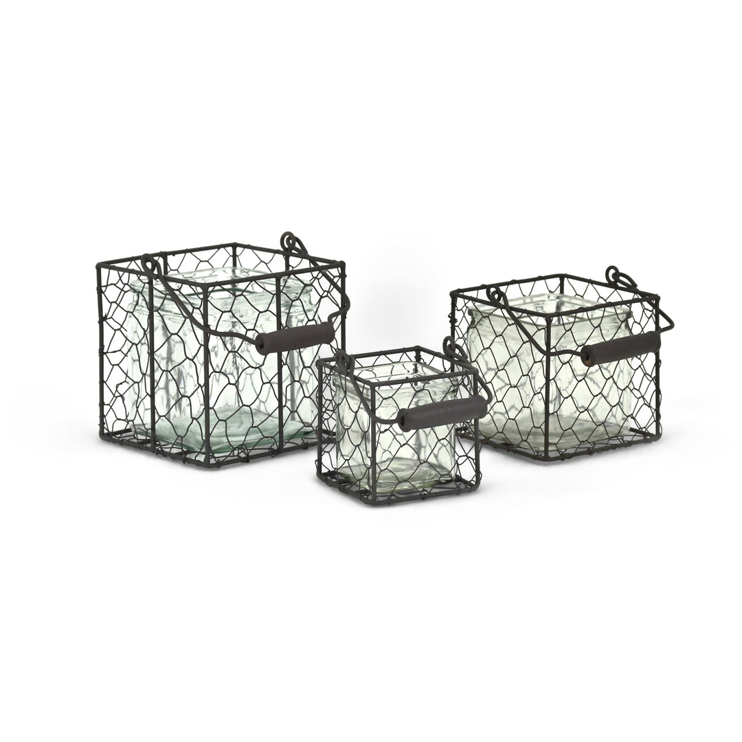 15S002BR - Teska Jar & Wire Basket - Square