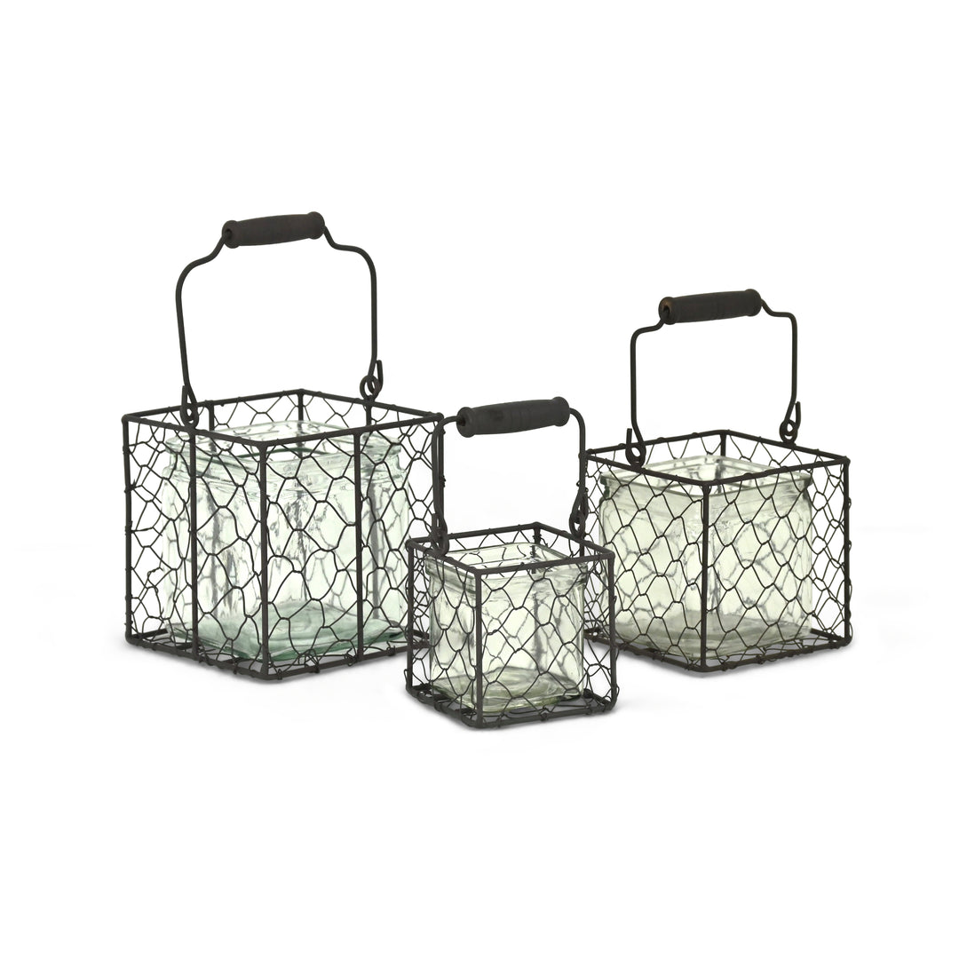 15S002BR - Teska Jar & Wire Basket - Square