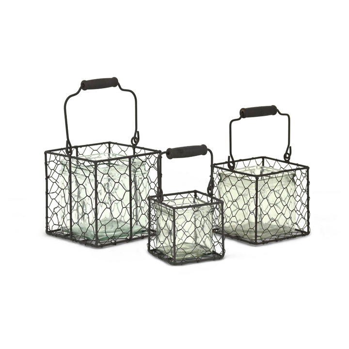 15S002BR - Teska Jar & Wire Basket - Square