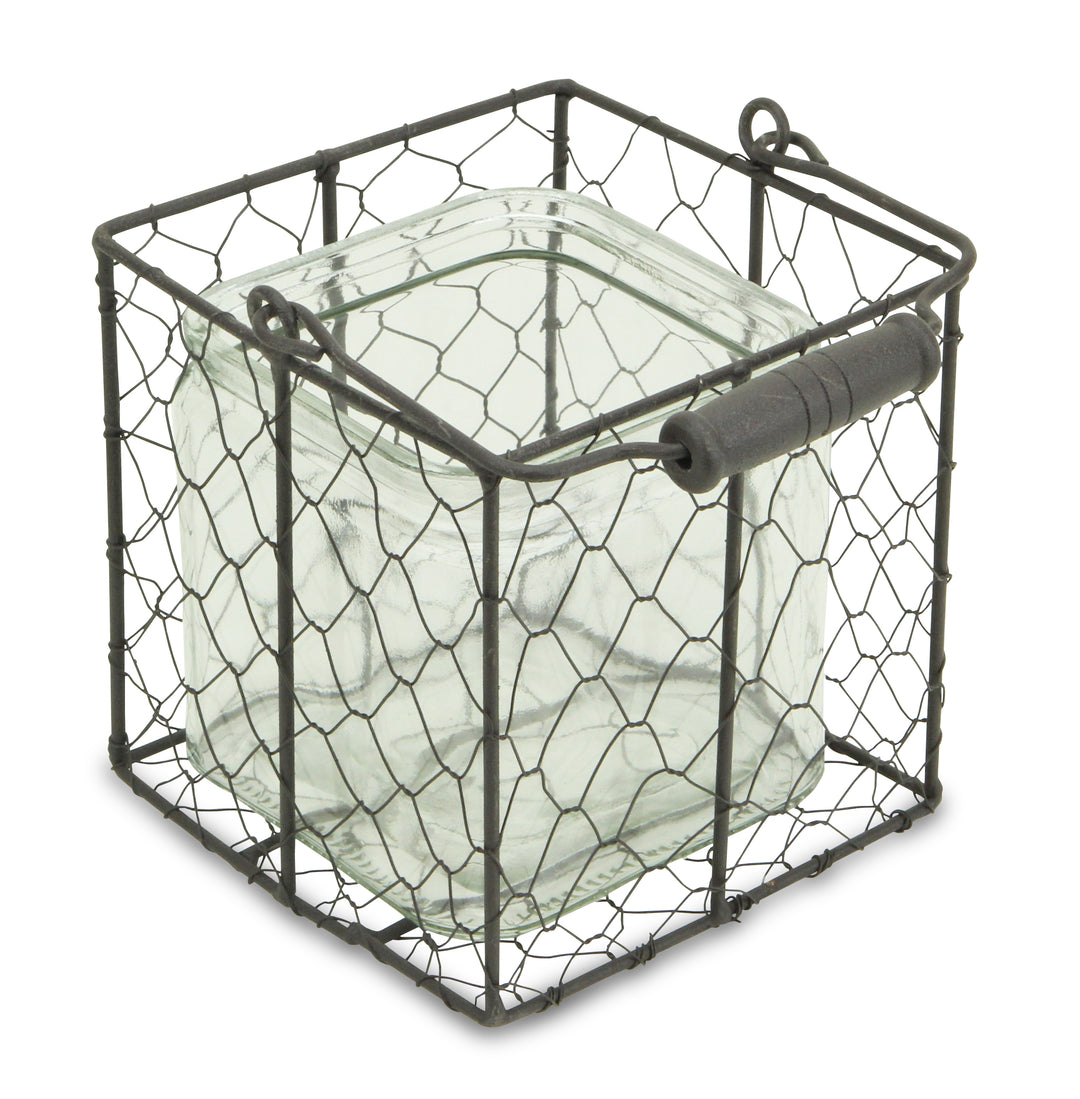 15S002BR - Teska Jar & Wire Basket - Square