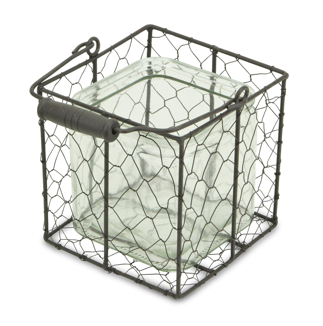 15S002BR - Teska Jar & Wire Basket - Square