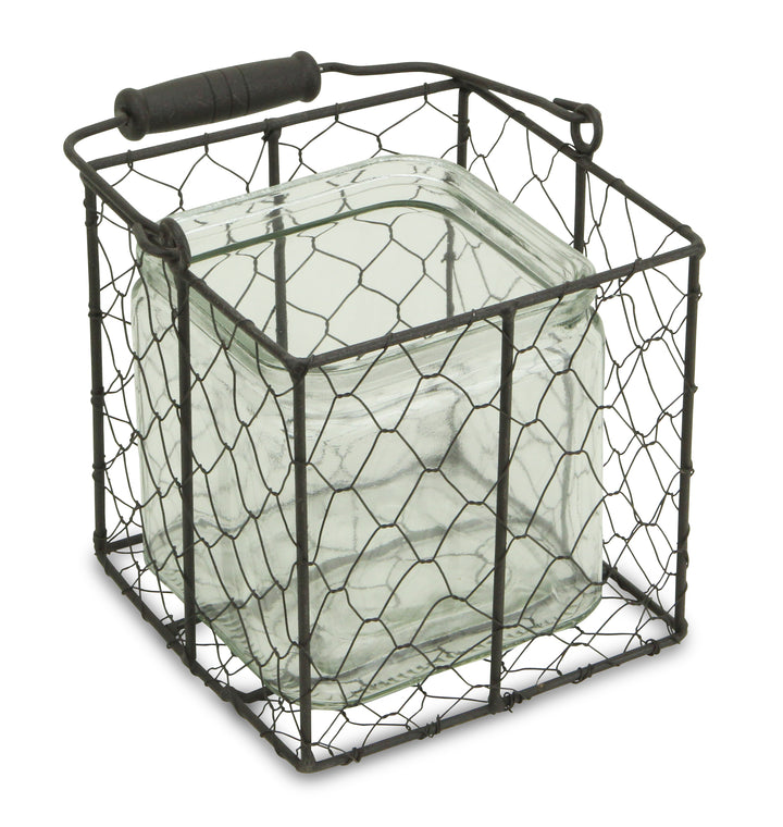 15S002BR - Teska Jar & Wire Basket - Square