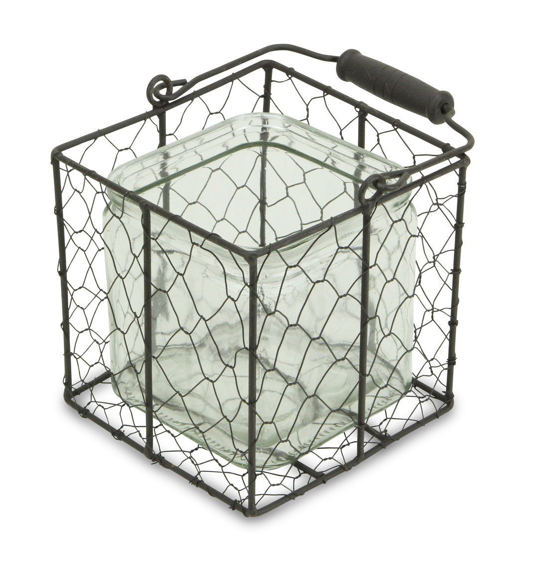 15S002BR - Teska Jar & Wire Basket - Square