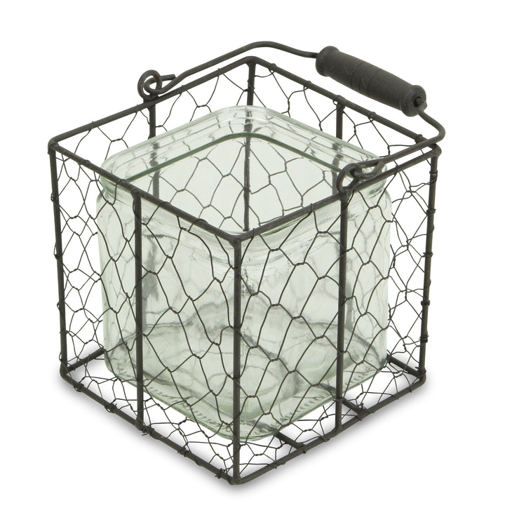 15S002BR - Teska Jar & Wire Basket - Square