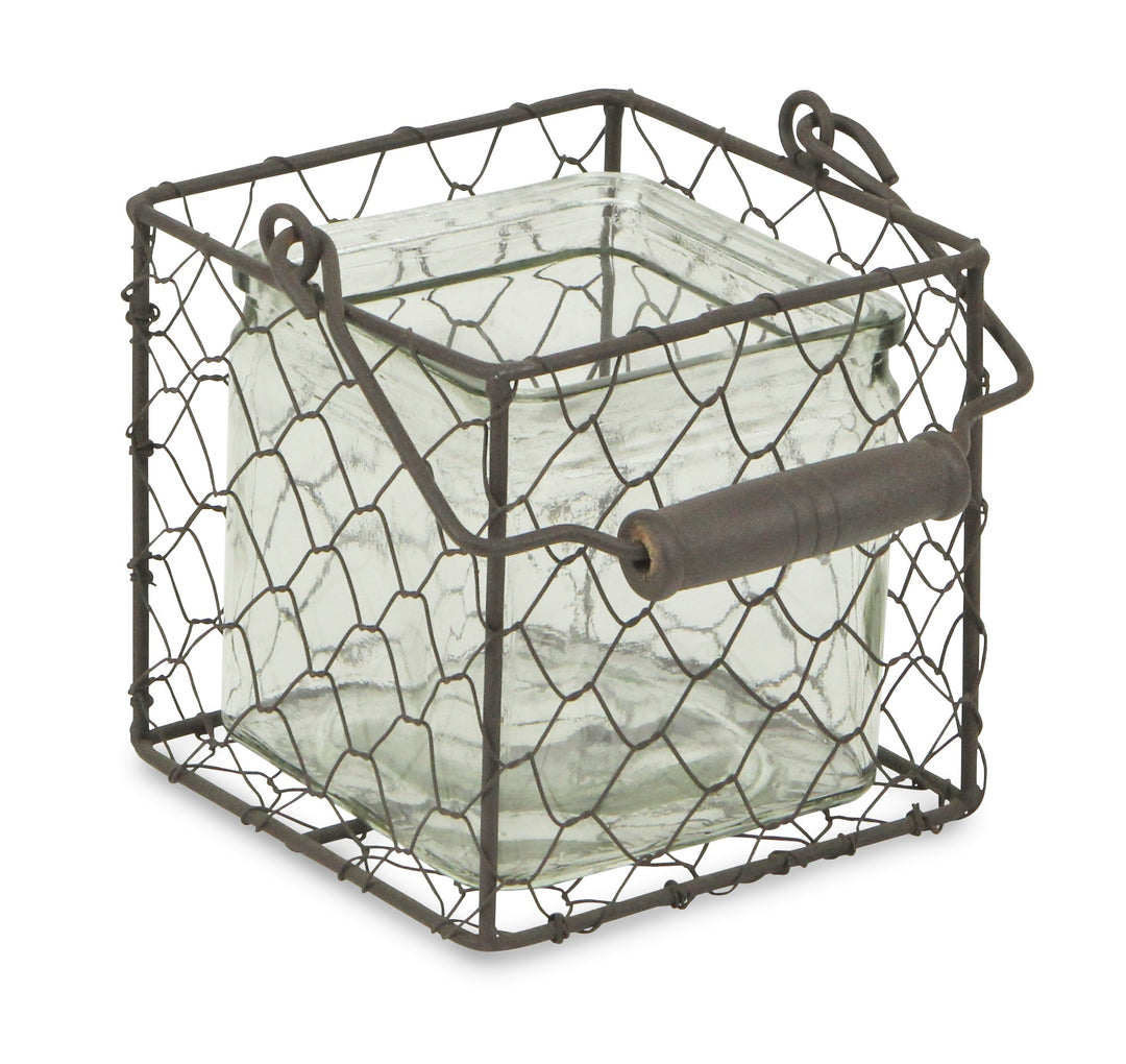 15S002BR - Teska Jar & Wire Basket - Square