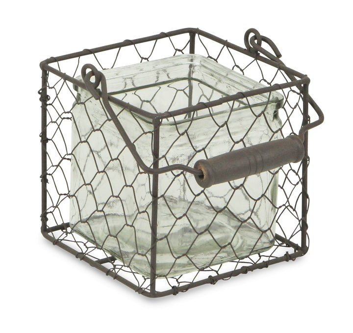 15S002BR - Teska Jar & Wire Basket - Square