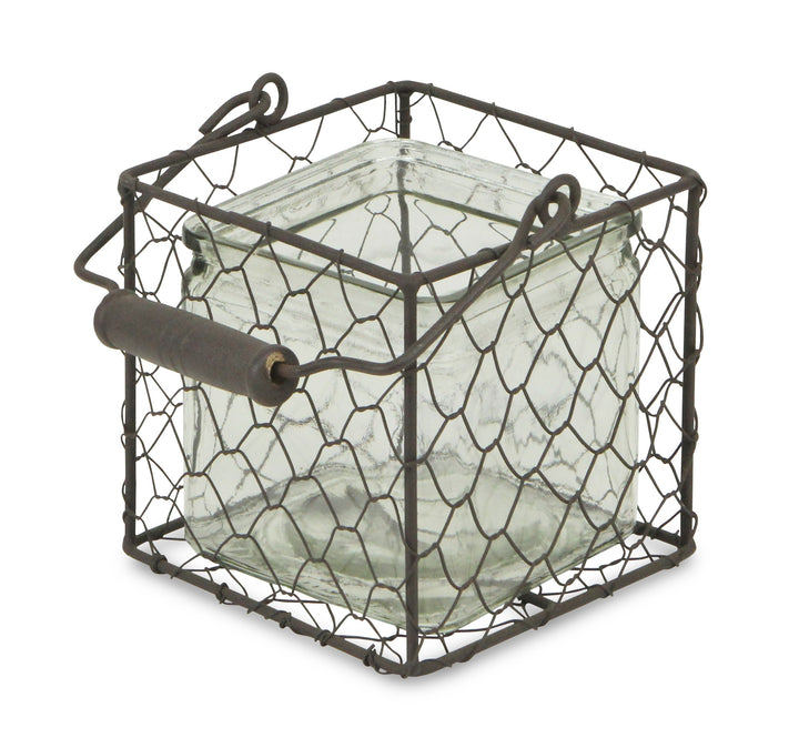 15S002BR - Teska Jar & Wire Basket - Square