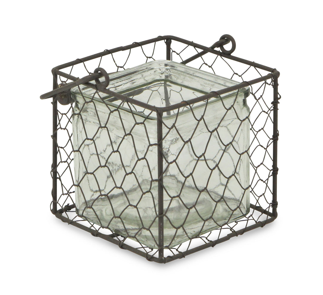 15S002BR - Teska Jar & Wire Basket - Square