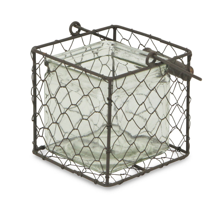 15S002BR - Teska Jar & Wire Basket - Square