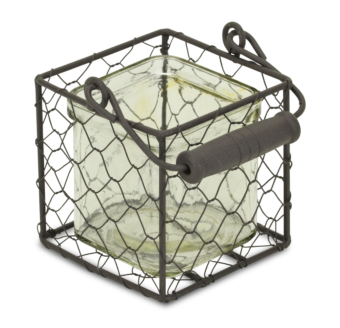 15S002BR - Teska Jar & Wire Basket - Square