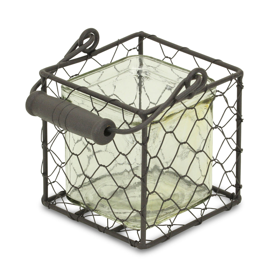 15S002BR - Teska Jar & Wire Basket - Square