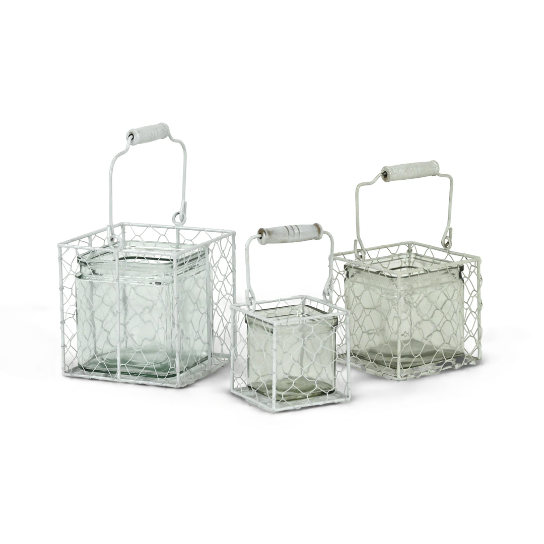 15S002W - Belen Jar & Wire Basket - Square