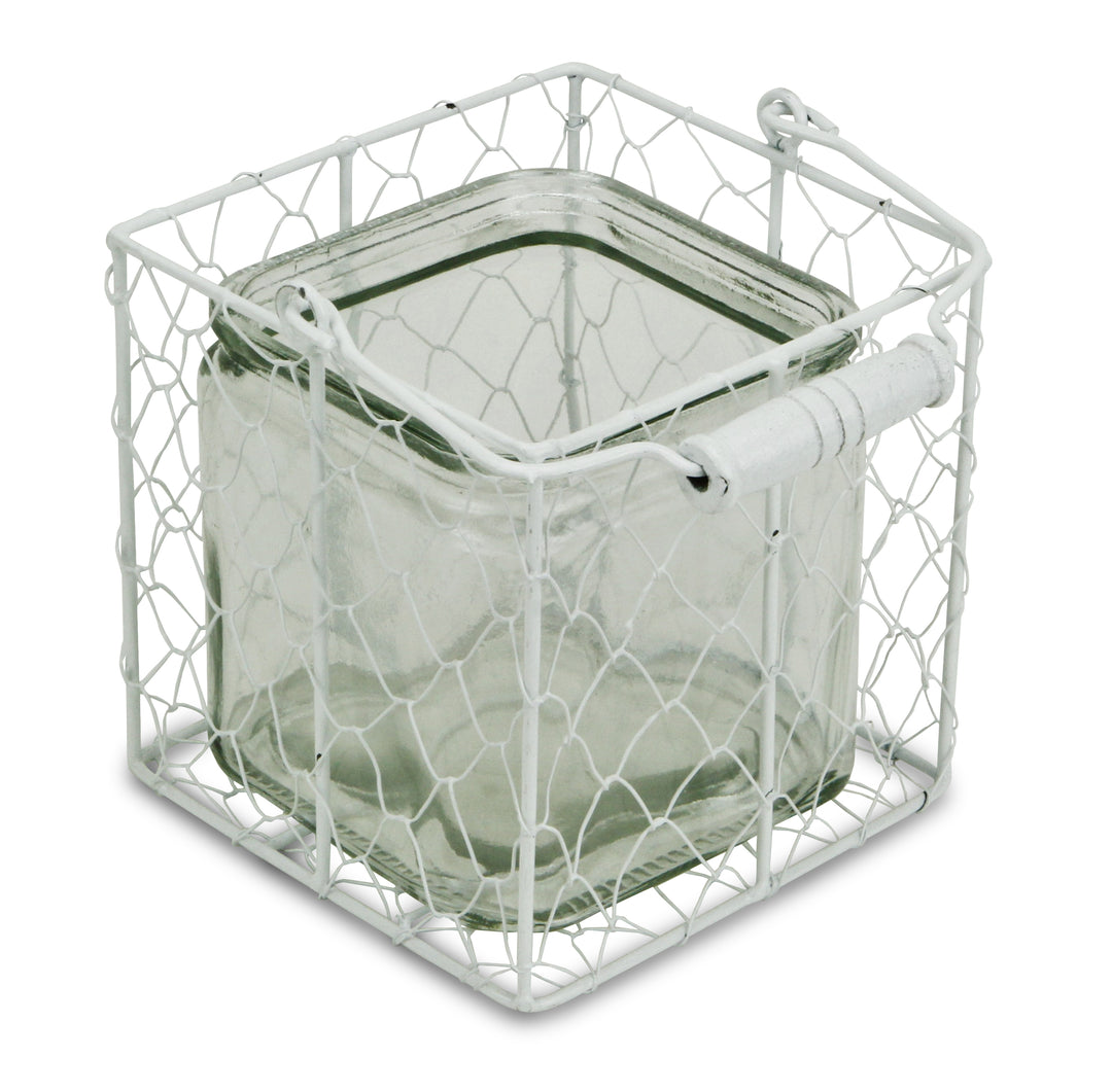 15S002W - Belen Jar & Wire Basket - Square