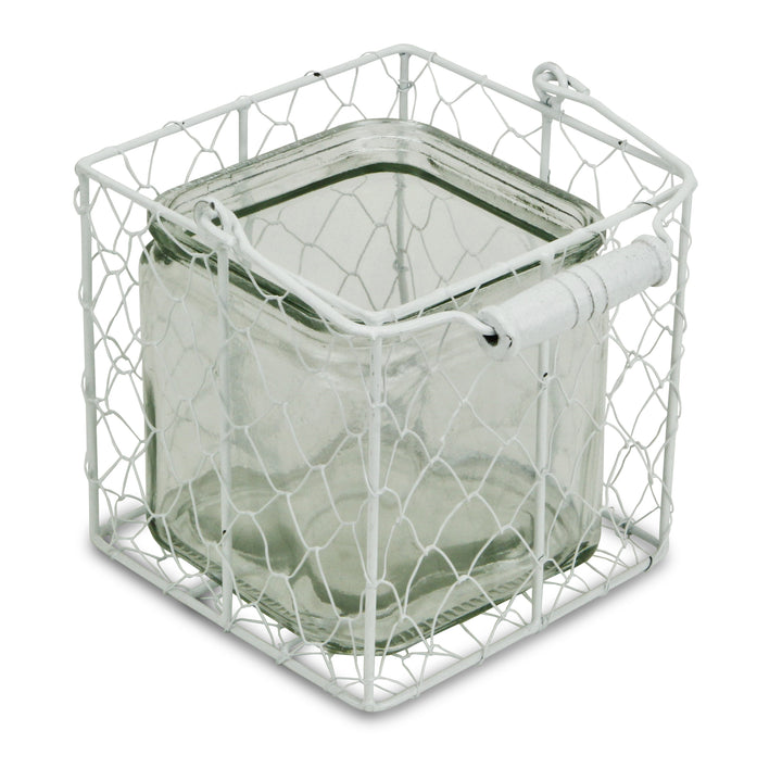 15S002W - Belen Jar & Wire Basket - Square