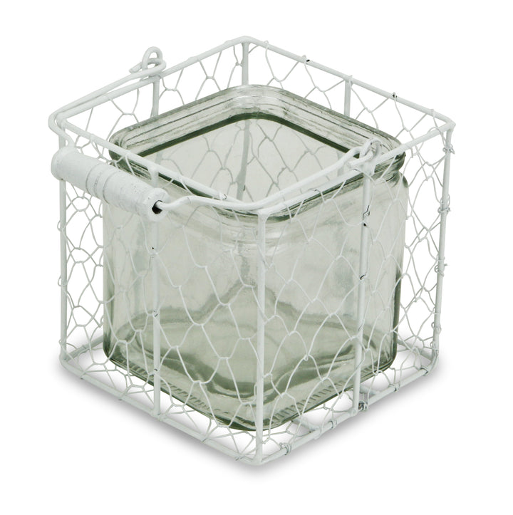15S002W - Belen Jar & Wire Basket - Square