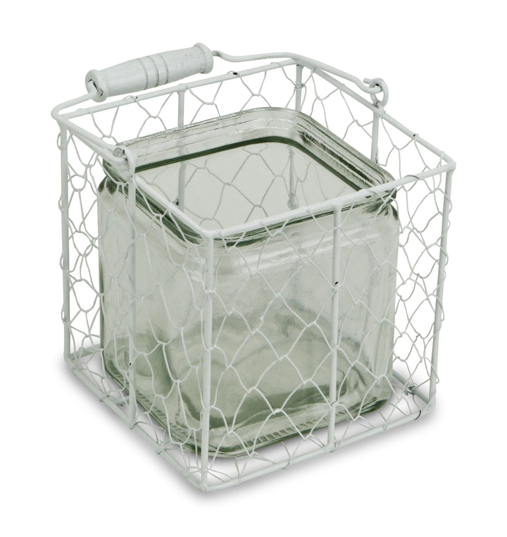 15S002W - Belen Jar & Wire Basket - Square