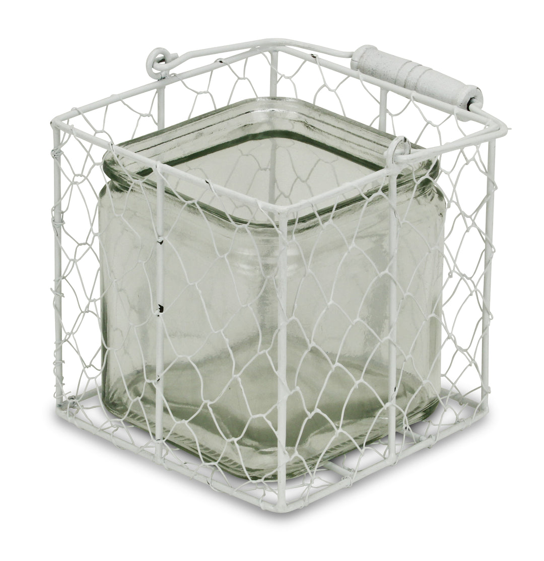 15S002W - Belen Jar & Wire Basket - Square