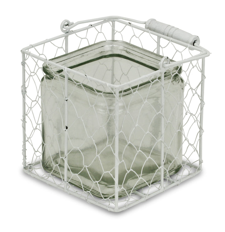 15S002W - Belen Jar & Wire Basket - Square