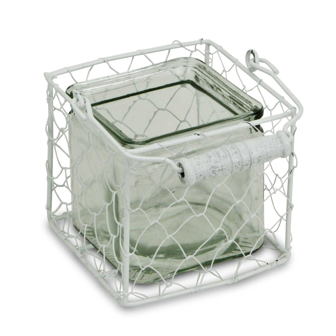 15S002W - Belen Jar & Wire Basket - Square