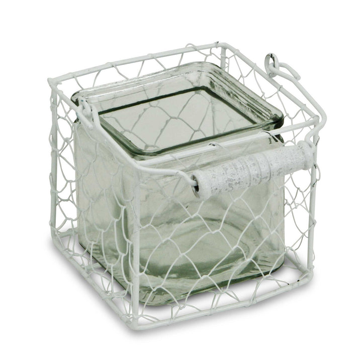 15S002W - Belen Jar & Wire Basket - Square