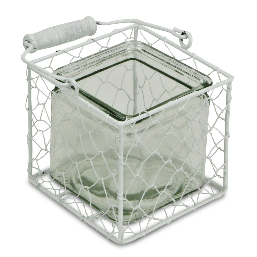 15S002W - Belen Jar & Wire Basket - Square