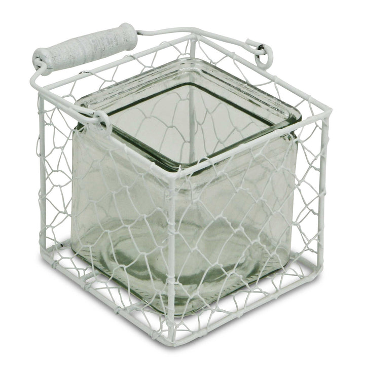 15S002W - Belen Jar & Wire Basket - Square