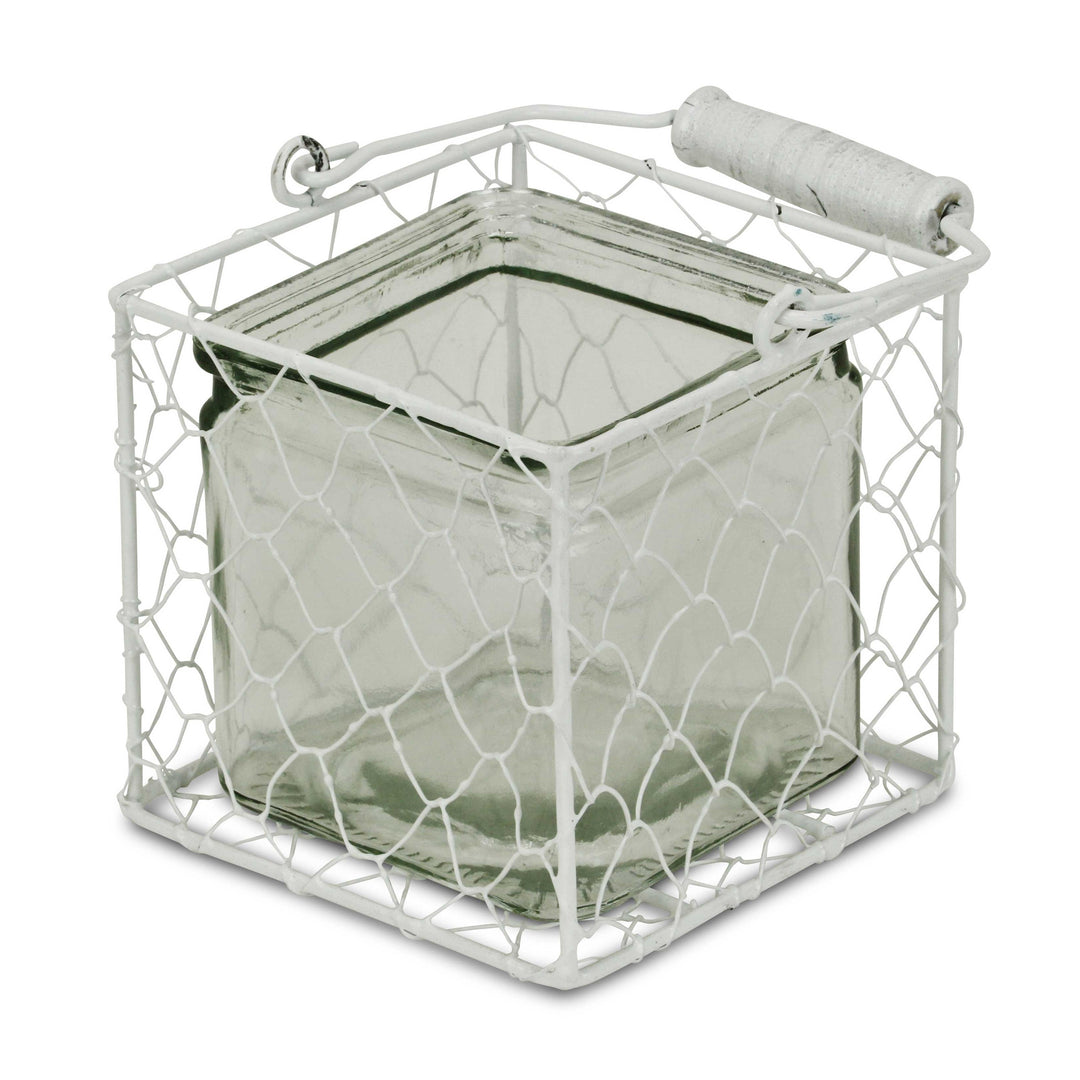 15S002W - Belen Jar & Wire Basket - Square