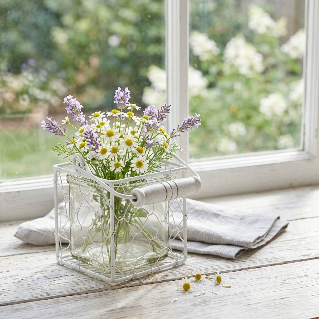 15S002W - Belen Jar & Wire Basket - Square