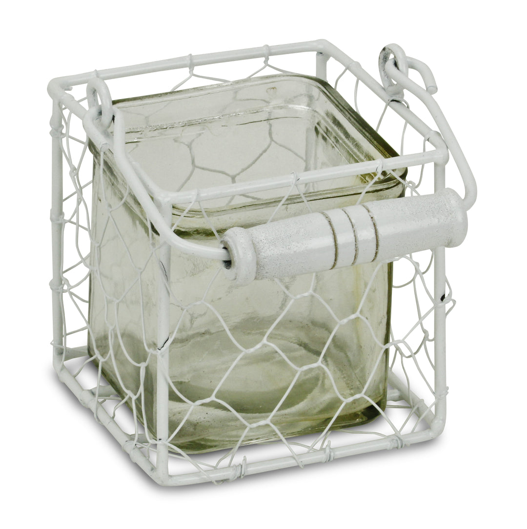 15S002W - Belen Jar & Wire Basket - Square