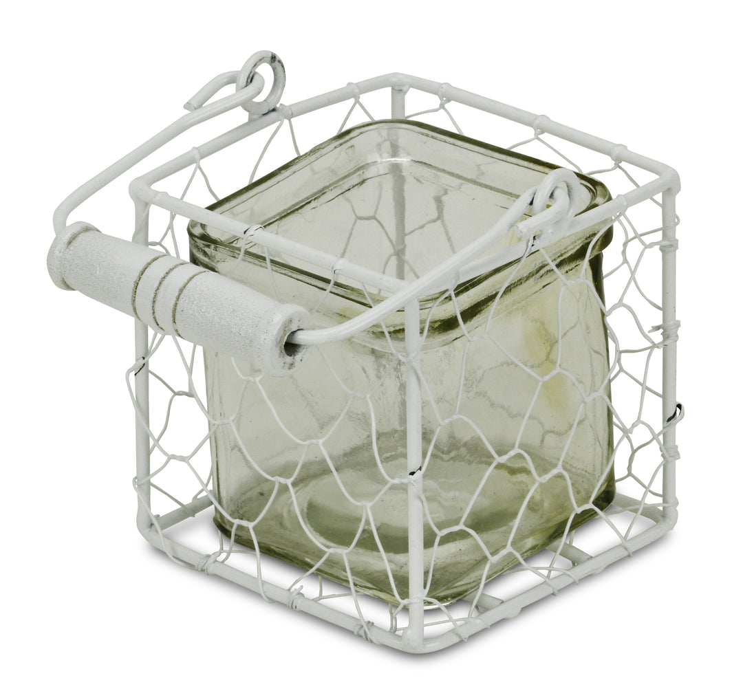 15S002W - Belen Jar & Wire Basket - Square
