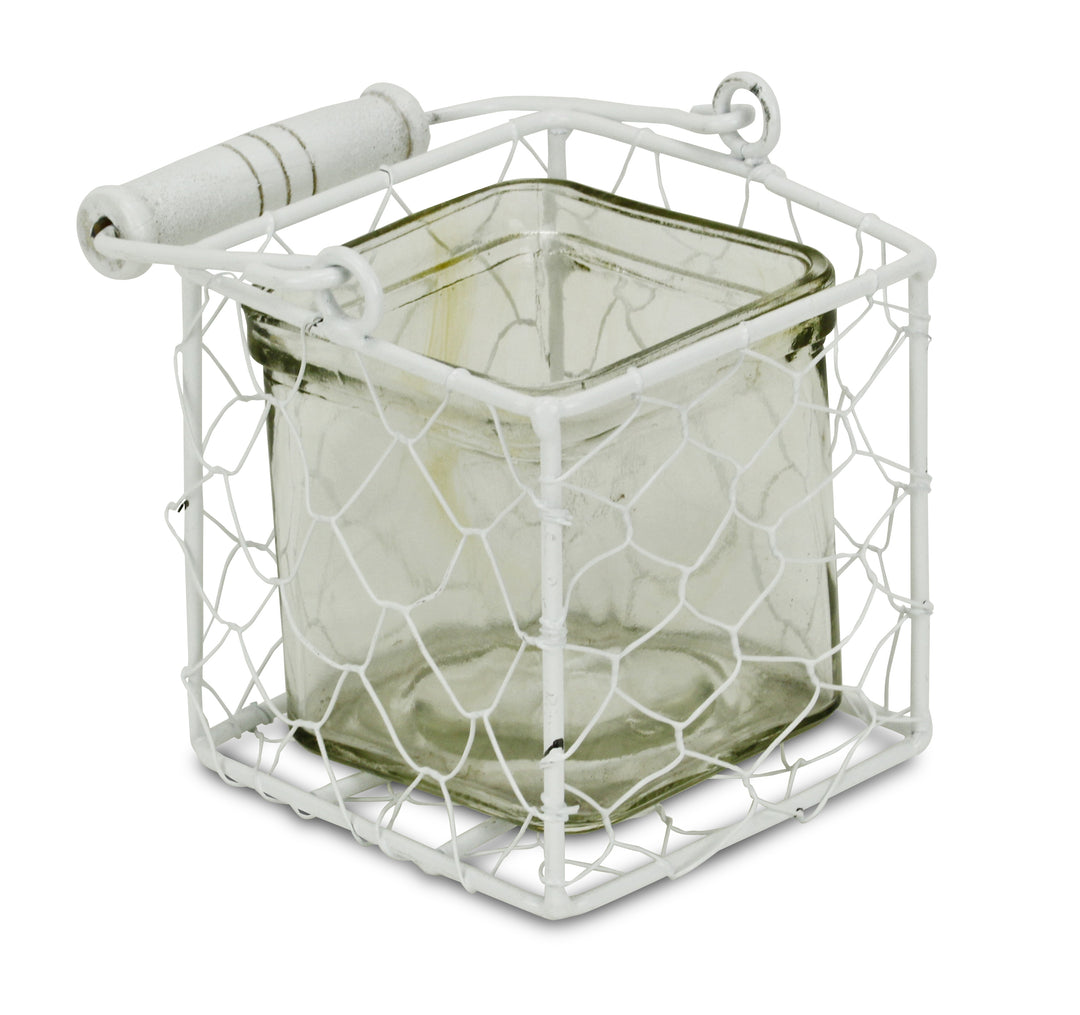 15S002W - Belen Jar & Wire Basket - Square