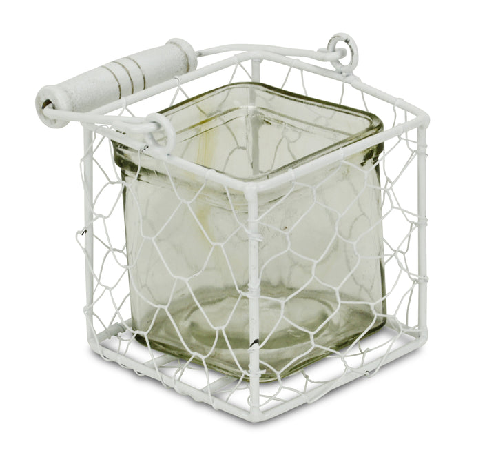 15S002W - Belen Jar & Wire Basket - Square