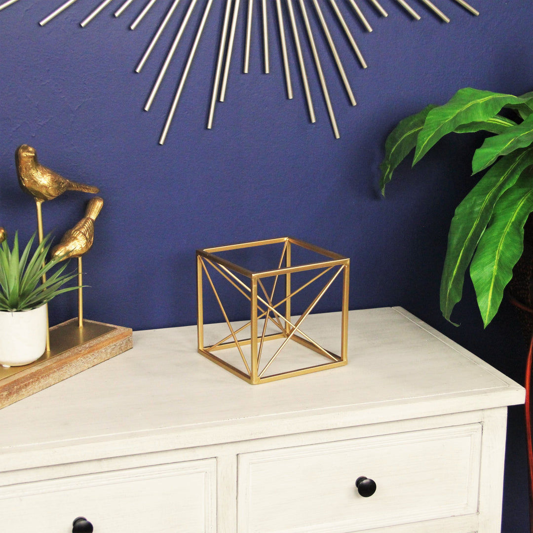 4738 - Emel Gold Cube Décor