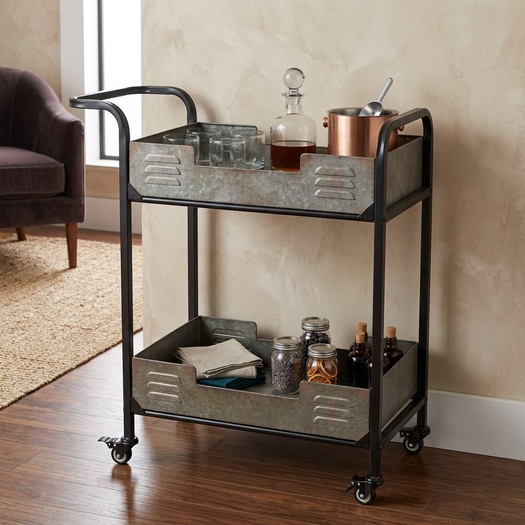 4840 - Evadne Metal Bar Cart