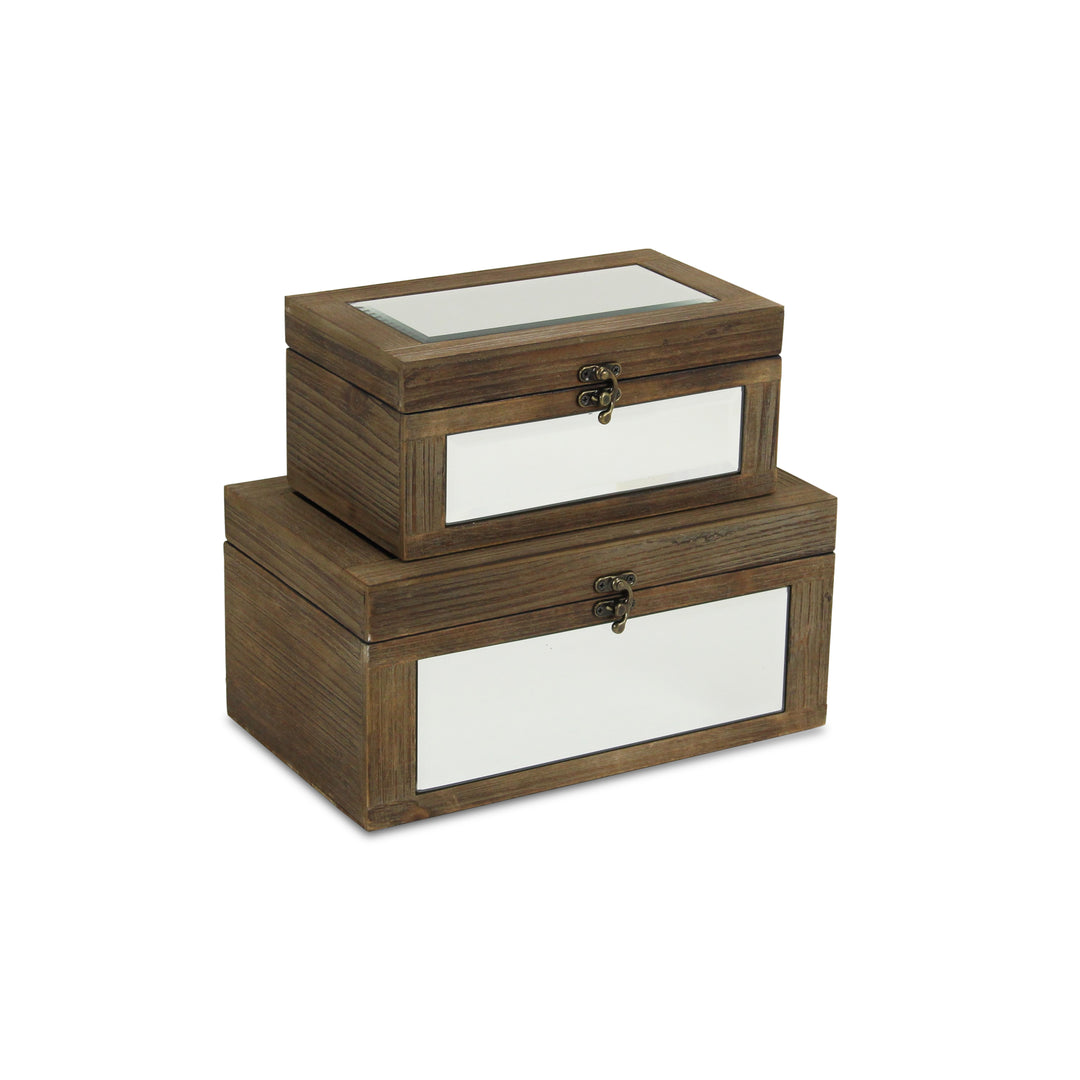 4929-2 - Larkspur Mirrored Wood Boxes